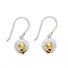 Bee flower drop earrings