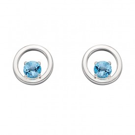 Semi precious blue topaz stud earring