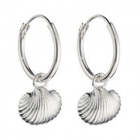 small hoops with shell charm?