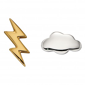 Mixed plate cloud and lightening bolt studs?(lightening bolts gold plated and cloud silver)