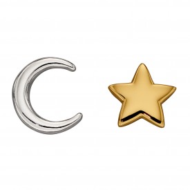 Mixed plate star and moon studs?(star to be gold plated  and moon silver )