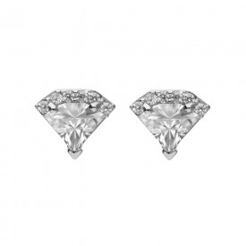 Diamiond shaped pave stud earrings
