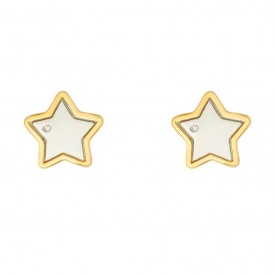  SILVER GOLD PLATED OUTLINE STAR STUDS