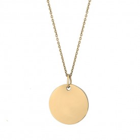 Engravable stainless steeel Necklace GOLD Disc