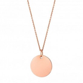 Engravable stainless steeel necklace Rose gold Disc