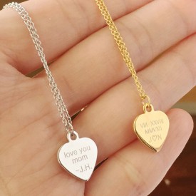 Engravable stainless steeel Woman Necklace Heart