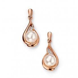 EG RG drop diamond and pearl earrings