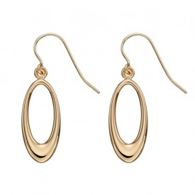 9ct yellow gold open oval earrings