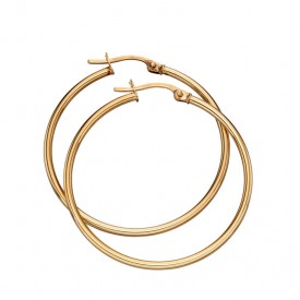 9ct yellow gold 30mm hinged hoops