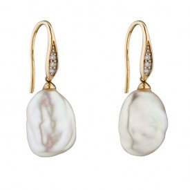 Baroque Pearl and Diamond earrings