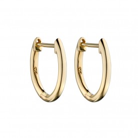 Plain gold Huggie earrings 13mm