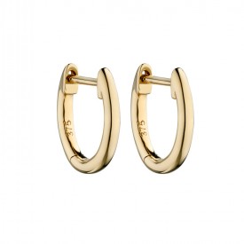 Plain gold Huggie earrings 11mm