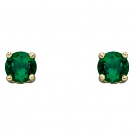 May Created Emerald 4mm studs