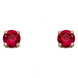 July Created Ruby 4mm studs