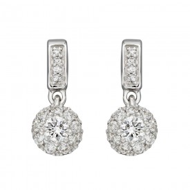 White gold cluster diamond earrings white gold