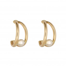 Yellow Gold Hoops floating ball