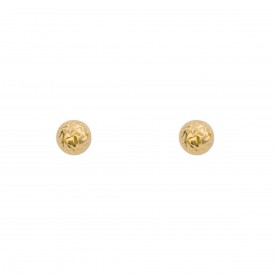 Yellow Gold Textured Ball Stud Earrings