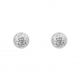 White gold Round Textured Stud Earrings