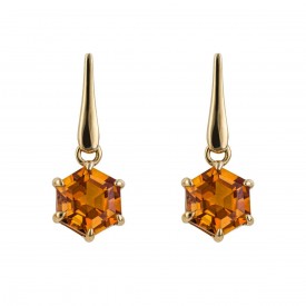 Hexagonal citrine earrings