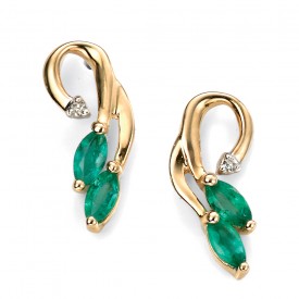YEL DIA Emerald Vine earrings