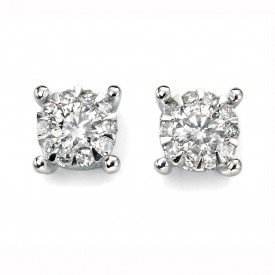 White Gold Diamond cluster earrings