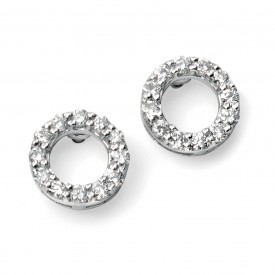 WG open circle pave earrings