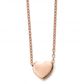 EG 9ct RG heart charm necklace