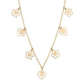yellow gold charm necklace