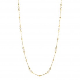 Yellow Gold Fine Chain with Pearls