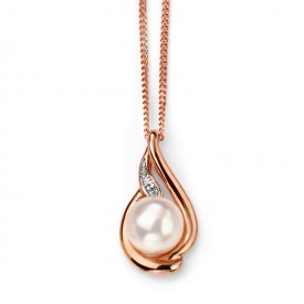 EG RG drop diamond and pearl pendant
