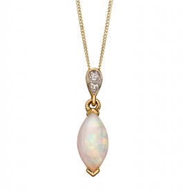 YG AND OPAL MARQUISE PENDANT