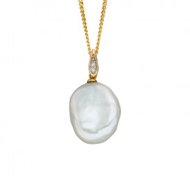 Baroque Pearl and Diamond pendant