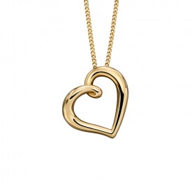  yellow gold organic heart pendant
