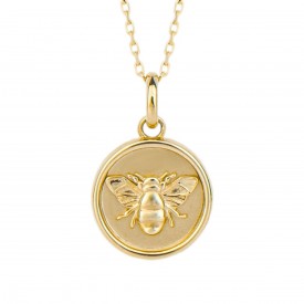 Yellow Gold Bee Medal Pendant