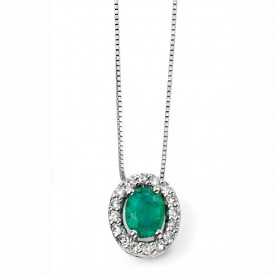 WG emerald and diamond pendant