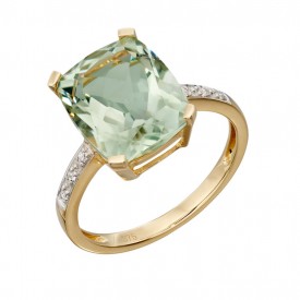 Green amy & diamond cocktail ring