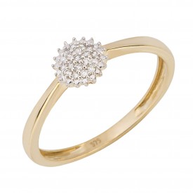 Yellow Gold Urchin Diamond Cluster Ring