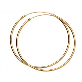 50mm x 1.5mm hoops yellow gold plate