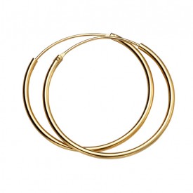 30mm x 1.5mm hoops yellow gold plate