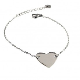 Heart engravable stainless steel bracelet