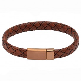 Men's leather bracelet black Unique & Co.