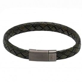 Men's leather bracelet green Unique & Co.