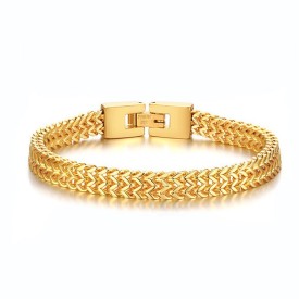 Men's stainless steel gold bracelet 