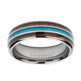 Mens Ring UNIQUE & CO Tungsten with Opal