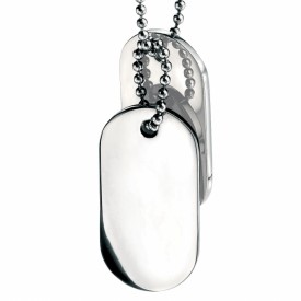 N2686 Stainless Steel Oval Dogtags 56cm Necklace