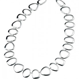 Large oval, triangle and round open link necklace