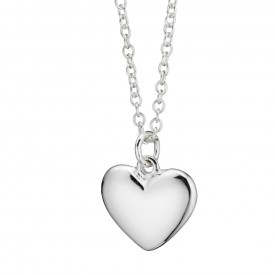 Small solid puffed heart necklace