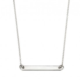 Engravable Necklace Sterling Silver Bar Necklace