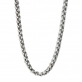 Steel twisted link necklace