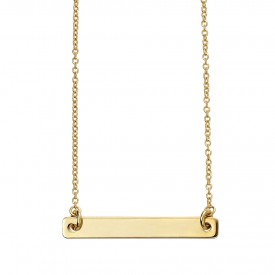 Gold plated ID bar necklace 52+5cm